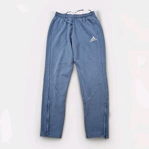 Adidas Sweatpants Men's Medium Tapered Ankle Zip Fleece Lined Warm Up Athletic